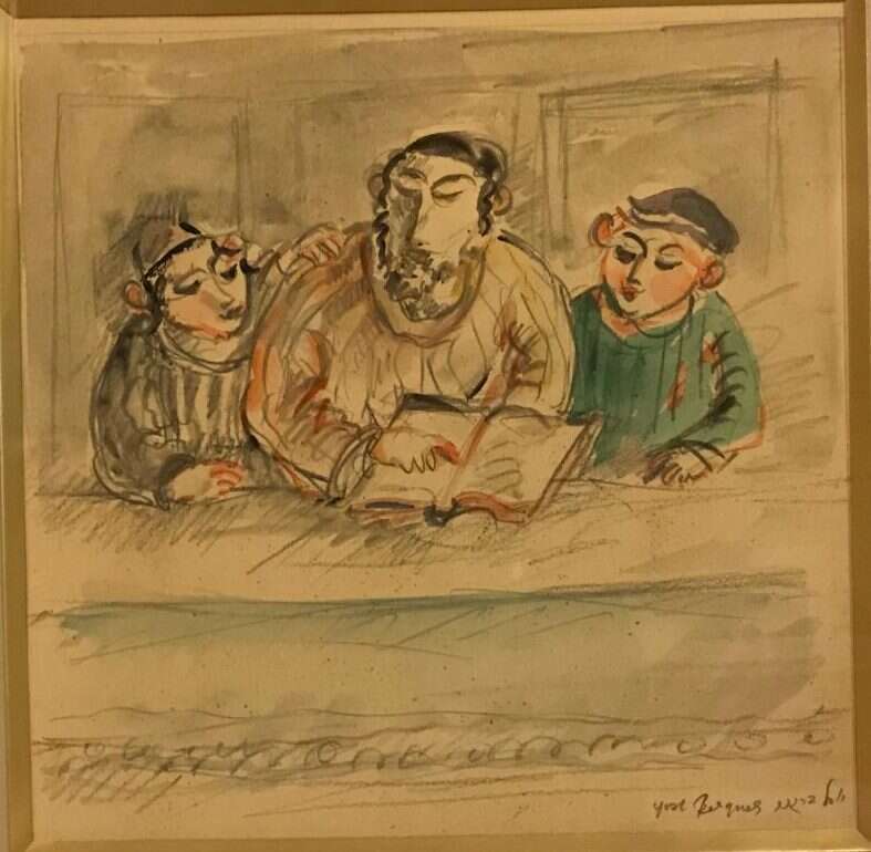 הרב ותלמידיו, יוסל ברגנר. | יח"צ באדיבות גלריה דן, אביעד הכהן