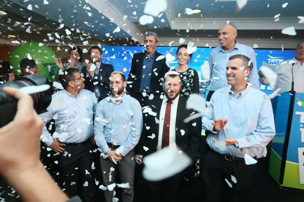 חברי הבית היהודי-האיחוד הלאומי בהשקת קמפיין הבחירות. | מירי שמענוביץ