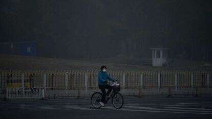 זיהום אוויר בבייג'ין. | AFP