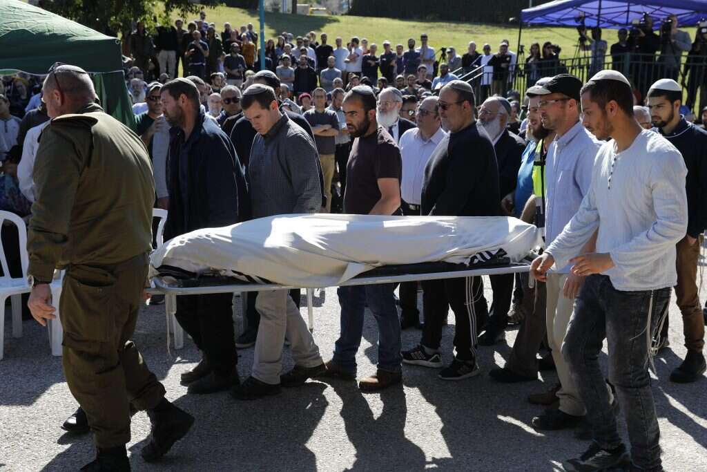 לוויתו של הרב אחיעד אטינגר ז"ל. | EPA