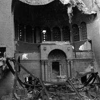 בית הכנסת בטילשפר, ברלין, אחרי ליל הבדולח. | גטי אימג'ס