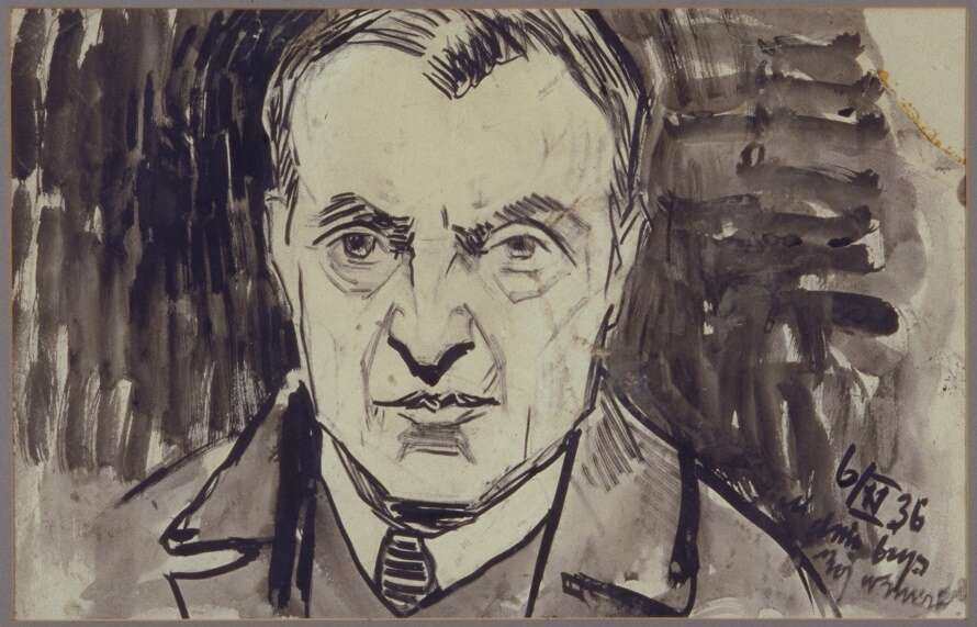 הגדיר את האמנות שלו כ"סצנות עממיות מעולם
היהדות". דיוקן של רנצקי. איור: משה רנצקי הגדיר את האמנות שלו כ"סצנות עממיות מעולם
היהדות". דיוקן של רנצקי. איור: משה רנצקי