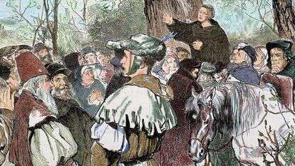 לותר היה רק החוליה הראשונה בזחלי הטנק הגרמני לדבריה של רבקה. מרתין לותר, תחריט צבעוני משנת 1882. | גטי אימג'ס לותר היה רק החוליה הראשונה בזחלי הטנק הגרמני לדבריה של רבקה. מרתין לותר, תחריט צבעוני משנת 1882. | גטי אימג'ס