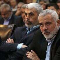 ראשי חמאס איסמעיל הנייה ויחיא סינוואר, אוצם ישראל חיסלה במלחמה. | EPA