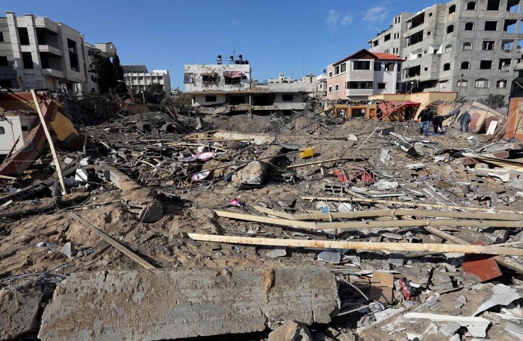 הריסות שהותירו הפצצות חיל האוויר ברצועות עזה, השבוע. | AFP הריסות שהותירו הפצצות חיל האוויר ברצועות עזה, השבוע. | AFP