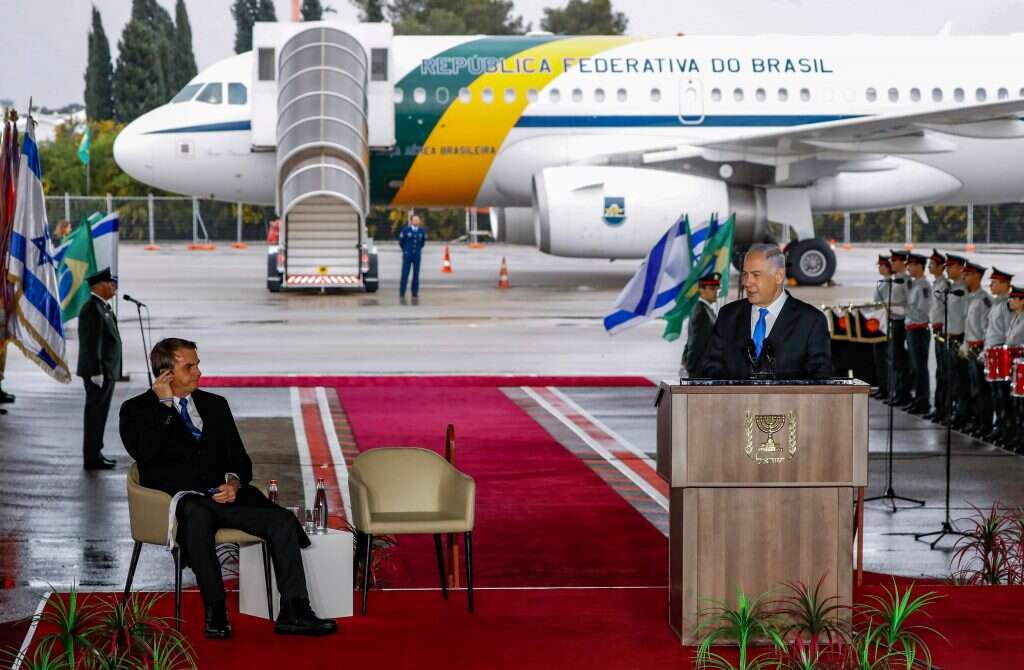 נשיא ברזיל בולסונרו נחת לביקור בישראל. | AFP