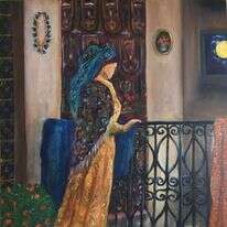 לעגן את לידת הרווקה המבוגרת ביסודות קדושת המשפחה. ציור: אסתר ציבל, שומרת הלילה, שמן על בד,2012