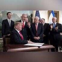 מבורך אך סמלי. טראמפ חותם על הכרה בריבונות ישראל בגולן. | EPA