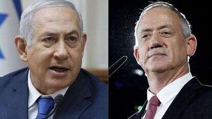 בני גנץ ובנימין נתניהו. | EPA