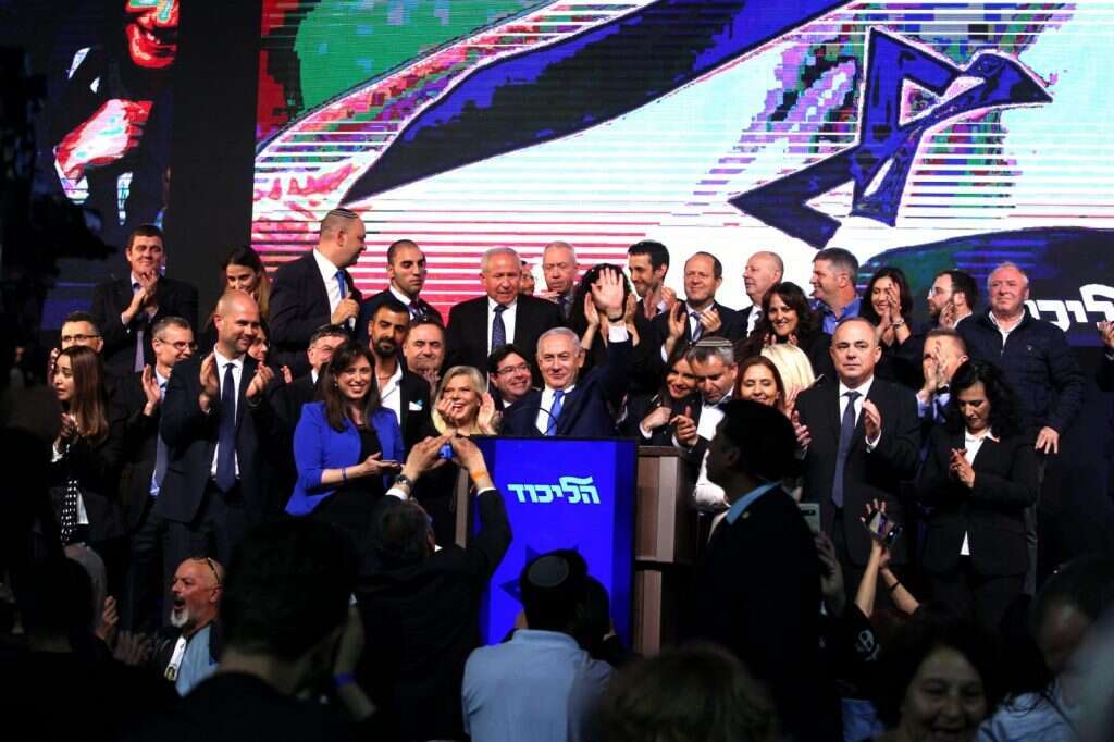 נתניהו בנאום הניצחון מול פעילי הליכוד. | אבישג שאר ישוב