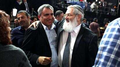 הרב אלי בן-דהן וזאב אלקין. | אבישג שאר-ישוב