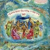 מתוך ההגדה המצוירת של שוקי פריימן המוצגת בימים אלו בגלריית "שוקי פריימן" בירושלים. | באדיבות מיכל סדן הפקת אמנות.