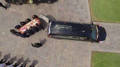 הלוויתו של אלן גרסיה בלימה. | AFP הלוויתו של אלן גרסיה בלימה. | AFP