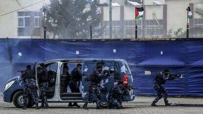 צוערי משטרת חמאס, בשבוע שעבר. | AFP צוערי משטרת חמאס, בשבוע שעבר. | AFP