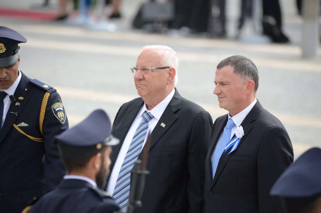 הנשיא ריבלין ויו''ר הכנסת אדלשטיין, השבעת הכנסת ה-21. | קובי ריכטר/TPS