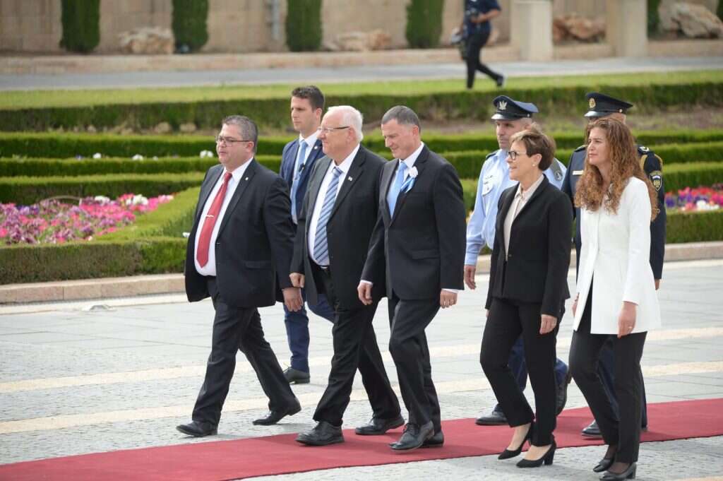 הנשיא ריבלין ויו''ר הכנסת אדלשטיין, השבעת הכנסת ה-21. | קובי ריכטר/TPS