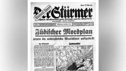 עמוד השער בעיתון התעמולה הנאצי Der Stürmer. מאי 1934. | המוזיאון היהודי בברלין