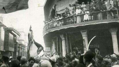 הפגנה לאומנית בבגדד, 1935. | אוסף עתניאל מרגלית, ארכיון יד בן-צבי