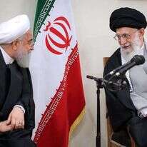 המנהיג האיראני העליון חמינאי ונשיא איראן לשעבר רוחאני. | EPA