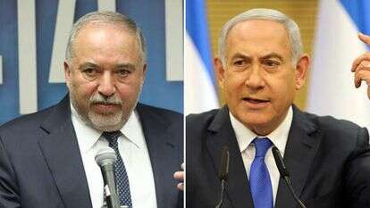 נתניהו וליברמן. | EPA