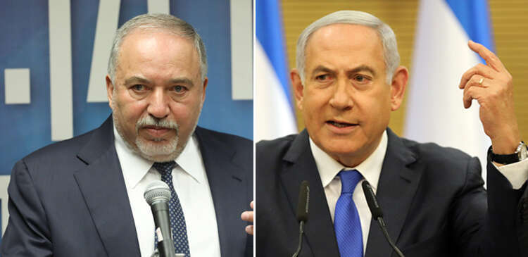 נתניהו וליברמן. | EPA