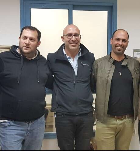 מימין: ערן דגני, קובי אלירז וראש המועצה האזורית שומרון יוסי דגן