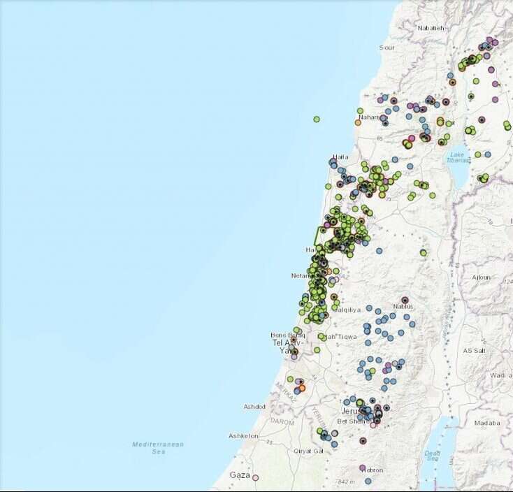 כל אלון שקוטרו מעל חצי מטר תועד. פרויקט המיפוי הווירטואלי