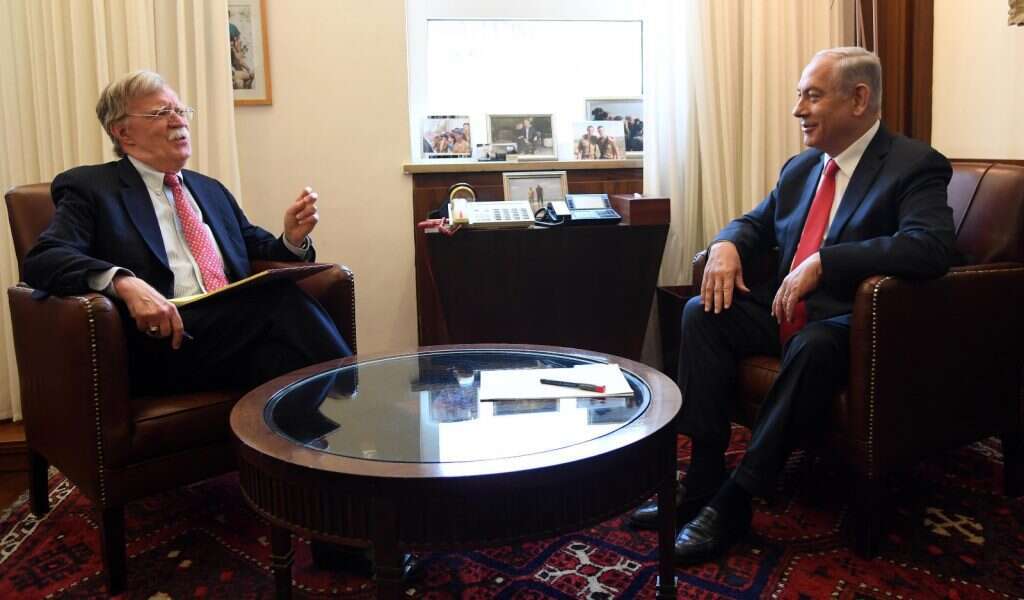 נתניהו עם והיועץ האמריקני לביטחון לאומי, ג'ון בולטון. | חיים צח לע"מ