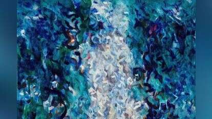 "קיומם של מבנים מופתיים של סדר נוגד את הטענות כי הזוהר נכתב בעיצומן של התגלויות או של התפעמות רגשית עזה. ציור: דוד רקיע, "תפארת", 2002. | באדיבות משפחת הצייר דוד רקיע