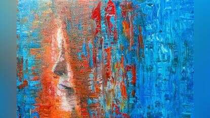 ההימנעות יכולה להופיע בנו בצורות מתעתעות. הלל צהנווירט, "אישה באדום", 2016 . מתוך התערוכה "כוחה של אמנות" המוצגת בבית ציוני אמריקה בתל אביב