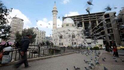 "אסור שמדינות זרות ישפיעו על סוריה". מסגד בדמשק. | AFP "אסור שמדינות זרות ישפיעו על סוריה". מסגד בדמשק. | AFP