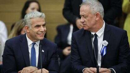 בני גנץ ויאיר לפיד. | נעם ריבקין פנטון, פלאש 90