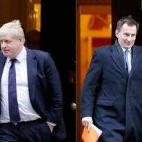 המועמדים לראשות המפלגה, ג'רמי האנט (מימין) ובוריס ג'ונסון. | AFP