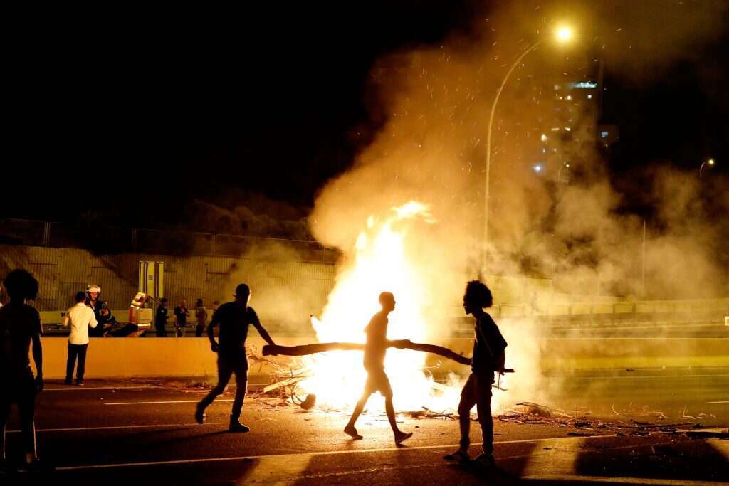 מחאת יוצאי אתיופיה בנתניה. | AFP