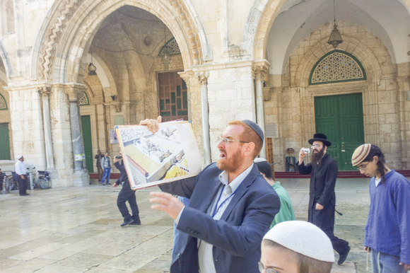 יהודה גליק בהר עם תרשים בית המקדש, 2014. | ארנון סגל יהודה גליק בהר עם תרשים בית המקדש, 2014. | ארנון סגל
