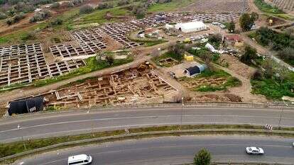 תל מוצא. | אווירי: איל מרקו, רשות העתיקות