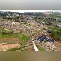 היישוב הענק מהתקופה הניאוליתית שהתגלה בחפירות הארכיאולוגיות של רשות העתיקות. | אווירי: איל מרקו, רשות העתיקות