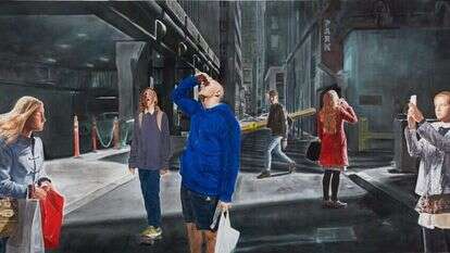 באחר יש חלק שלעולם לא יתגלה ולעולם נשאף להכיר ממנו עוד ועוד. ציור: מונטאן ורוזנבלום, "הם עמדו רגע ממושך". מתוך התערוכה "יש עידן חדש. על הרוחני באמנות" המוצגת במוזיאון תל אביב לאמנות