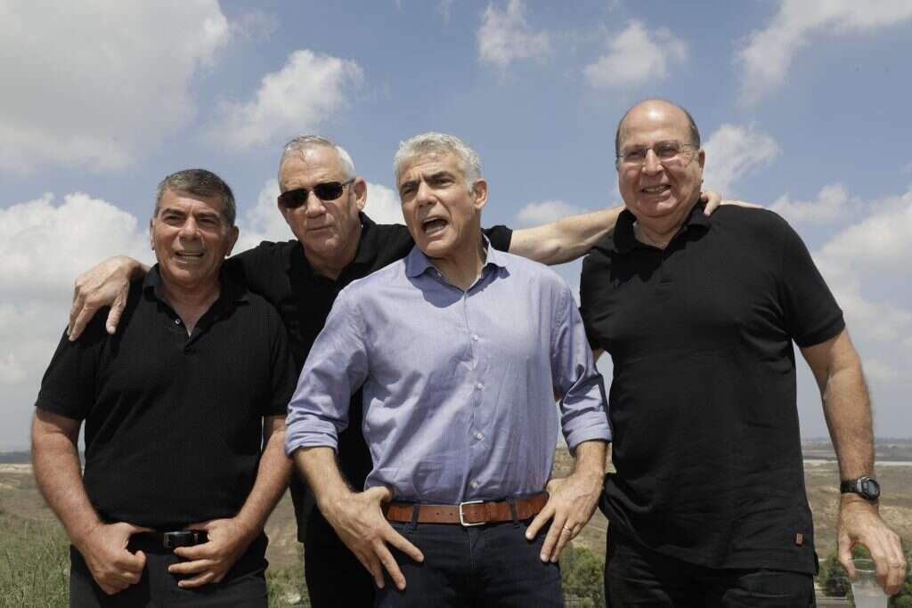 ראשי כחול-לבן: בוגי יעלון, יאיר לפיד, בני גנץ וגבי אשכנזי, השבוע. | יהודה פרץ