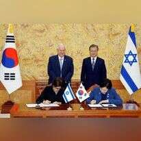 חתימה על הסכם בין ישראל לקוריאה הדרומית לשיתוף פעולה בתחום ההשכלה הגבוהה, בחודש שעבר. | EPA