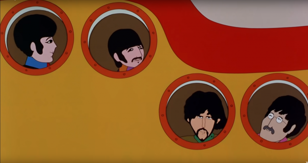 התחייבות מסחרית שהפכה להצלחה שאין עליה עוררין. מתוך הסרט "צוללת צהובה". | מסך התחייבות מסחרית שהפכה להצלחה שאין עליה עוררין. מתוך הסרט "צוללת צהובה". | מסך