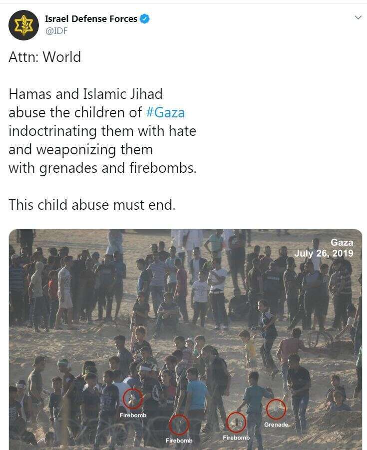 מתוך הטוויטר של דובר צה"ל