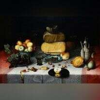 אוכל אינו רק צורך קיומי, אלא תשוקה המסעירה את החושים. ציור: פלוריס ון-דייק, שולחן עם גבינות ופירות, צבעי שמן על עץ, סביבות 1615. רייקסמוזיאום, אמסטרדם. | גטי אימג'ס.