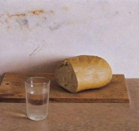 ארם גרשוני, לחם ומים, צבעי שמן על עץ, 2005. | באדיבות האמן ארם גרשוני, לחם ומים, צבעי שמן על עץ, 2005. | באדיבות האמן