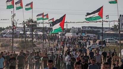 הפגנות סמוך לגבול הרצועה. | AFP