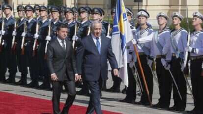 נתניהו עם זלנסקי בארמון הנשיאות בקייב, 2019 | EPA