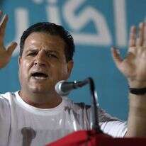 יו"ר הרשימה המשותפת ח"כ איימן עודה בהשקת קמפיין המפלגה בכפר יסין. | EPA