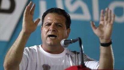 יו"ר הרשימה המשותפת ח"כ איימן עודה בהשקת קמפיין המפלגה בכפר יסין. | EPA