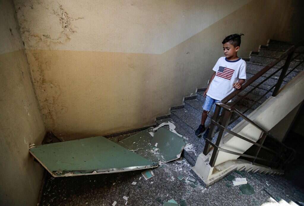 מבנה חיזבאללה שנפגע בלבנון. | AFP