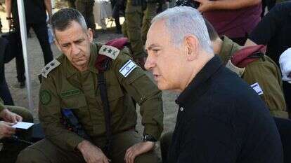 בנימין נתניהו עם הרמטכ"ל אביב כוכבי בגבול הצפון, השבוע. | חיים צח, לע"מ